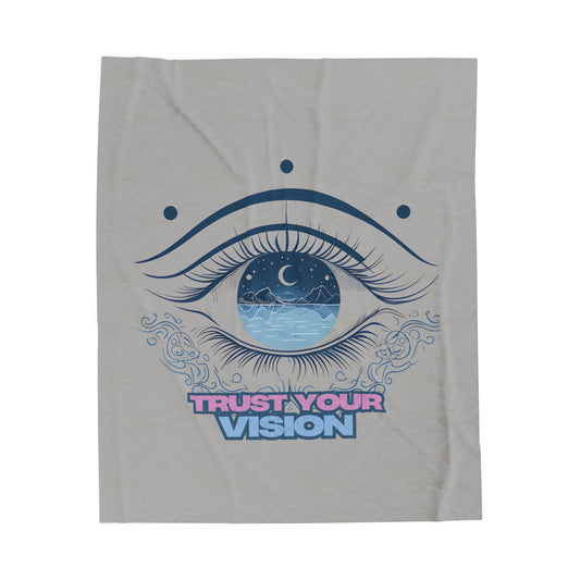 Trust Your Vision Velveteen Plush Blanket - selfempowermenteveryday